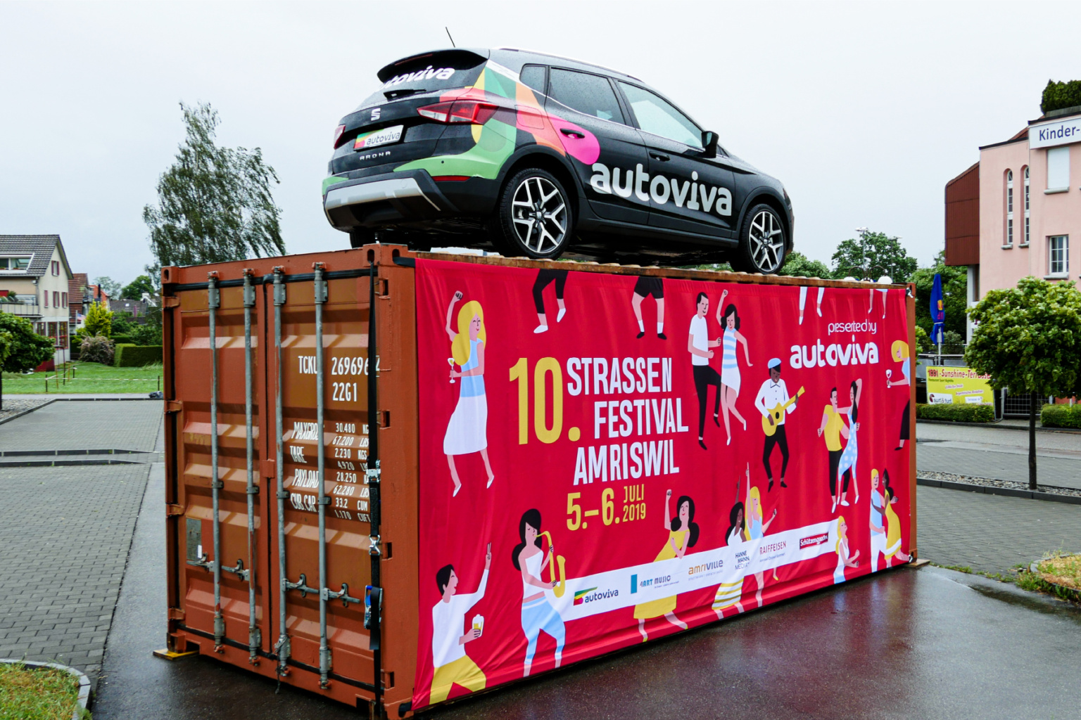 Strassenfestival_Amriswil_Container_Spannbänder_Sonderanfertigung